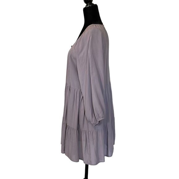 Modigliani Taupe Peasant Dress - M - Picture 2 of 8